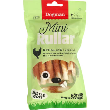 Minirullar med kyckling 80g Dogman