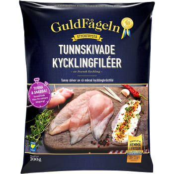 Tunnskivad kycklingfilé Fryst 700g Guldfågeln