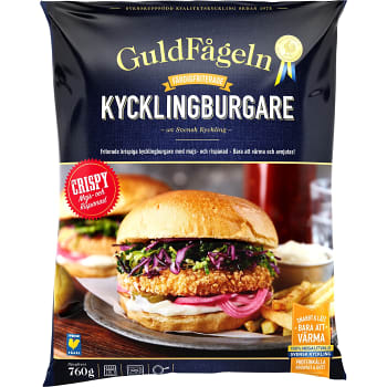 Kycklingburgare Fryst 8-p 760g Guldfågeln