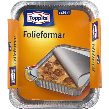 Folieformar med lock 25dl 3-p Toppits