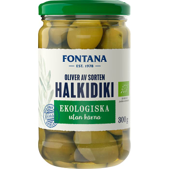 Oliver Halkidiki utan kärna Ekologisk 300g Fontana