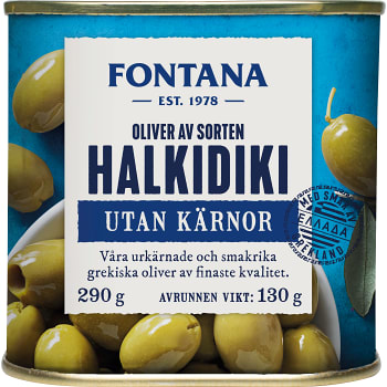 Oliver Halkidiki utan kärna 290g Fontana