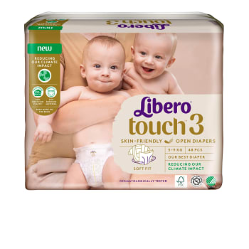 Blöjor Touch Strl 3 5-9kg 48-p Miljömärkt Libero