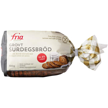 Grovt Surdegsbröd Fryst Glutenfri 500g Fria
