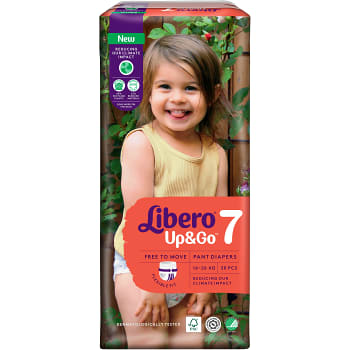 Byxblöjor Up&Go Strl 7 16-26kg 30-p Miljömärkt Libero