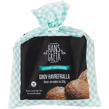 Grov Havrefralla Glutenfri 4-p 320g Hans &amp; Greta