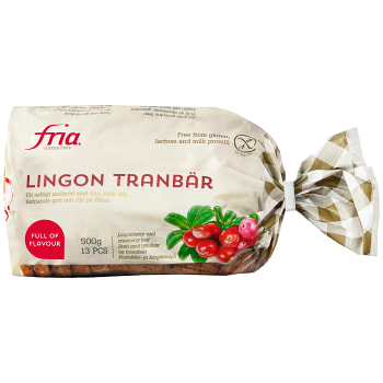 Lingon &amp; Tranbärbröd Glutenfri Fryst 500g Fria
