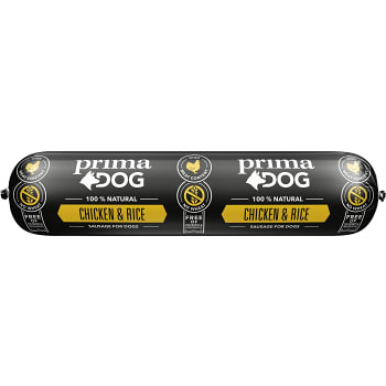 Kyckling &amp; ris korv 800g Primadog
