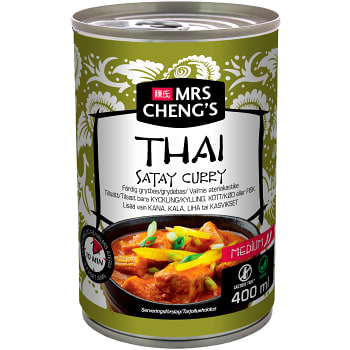 Grytbas Thai satay curry Medium 400ml Mrs Chengs