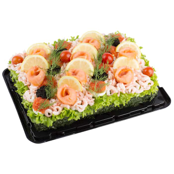 Smörgåstårta lax &amp; räkor 6 bitar 2,1 kg Green hill