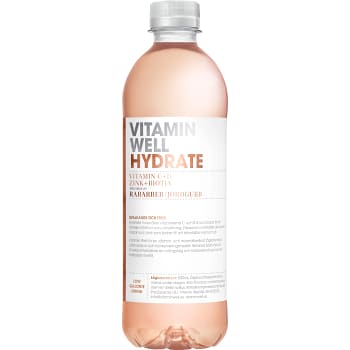 Hydrate Rabarber &amp; jordgubb 50cl Vitamin Well