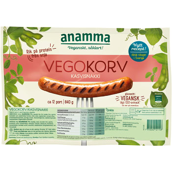 Vegokorv Glutenfri Fryst 840g Anamma