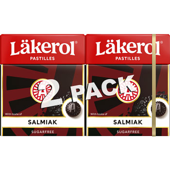 Halstabletter Salmiak Sockerfri 2-p 50g Läkerol