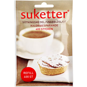 Sötningsmedel Snabblösligt Refill 400st Suketter