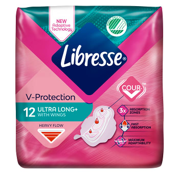 Binda Ultra thin Long med vingar 12-p Libresse