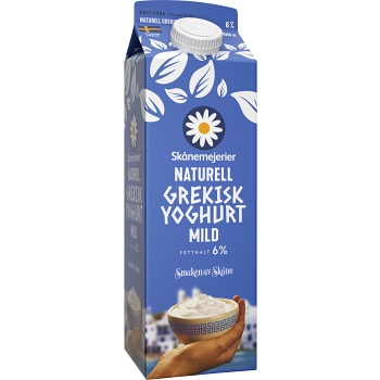 Yoghurt Grekisk Naturell 6% 1kg Skånemejerier