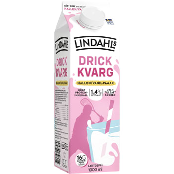 Drickkvarg Hallon Vanilj Laktosfri 1000ml Lindahls