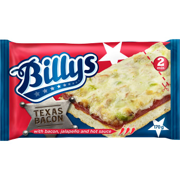 Färdigmat Pan Pizza Texas bacon Fryst 170g Billys