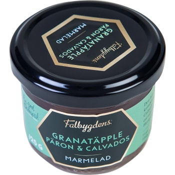 Delikatessmarmelad Päron &amp; granatäpple med calvados 125g Falbygdens ost