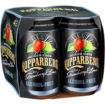 Cider Jordgubb Lime Alkoholfri 4-p 330ml Kopparbergs