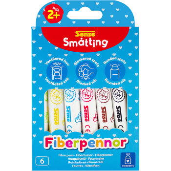 Fiberpennor Småtting 6-p Sense