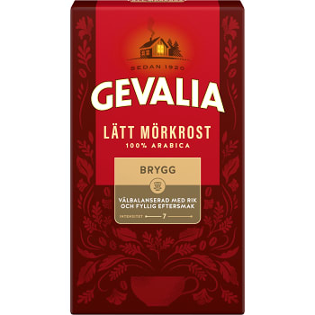 Bryggkaffe Lätt Mörkrost 450g Gevalia