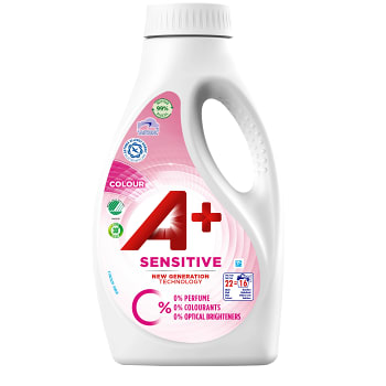 Tvättmedel Sensitive Color Flytande 880ml A+