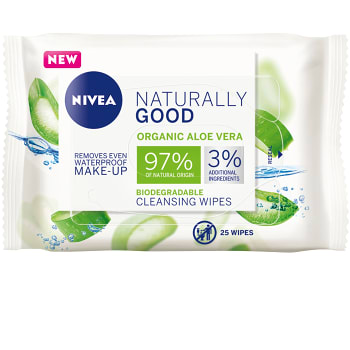 Ansiktsservetter Naturally Good Cleansing Wipes 25-p NIVEA