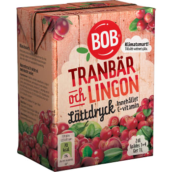 Lättdryck Lingon &amp; tranbär Koncentrat 2dl BOB