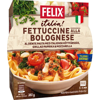 Fettucine alla bolognese Måltid Fryst 380g Felix