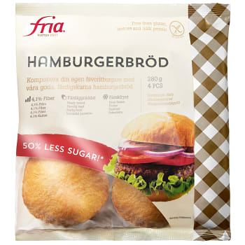 Hamburgerbröd Glutenfri Fryst 280g Fria