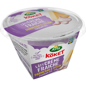 Lätt Crème fraiche 12% Parmesan &amp; Vitlök 2dl Arla Köket®