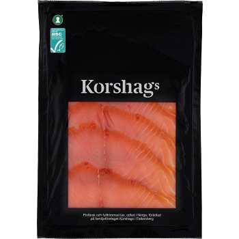 Laxfilé kallrökt skivad 150g Miljömärkt Korshags
