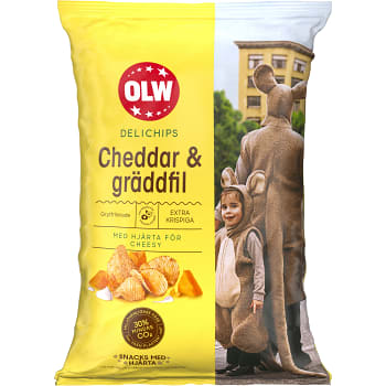 Delichips Cheddar &amp; Gräddfil 150g Olw