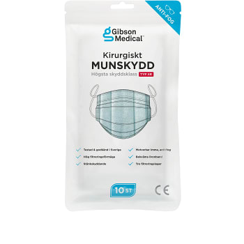 Munskydd Typ IIR Ljusblå 10-p Gibson Medical