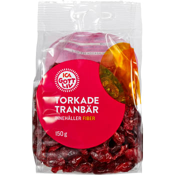 Tranbär Torkade 150g ICA Gott liv