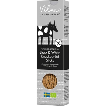 Svart &amp; vit knäckesticks Ekologisk 120g Vilmas