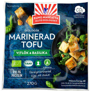 Tofu marinerad vitlök &amp; basilika Ekologisk 270g KRAV Kung Markatta