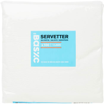Servett Vit 33cm 100-p ICA Basic