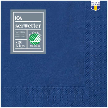 Servett Mörkblå 24cm 20-p ICA