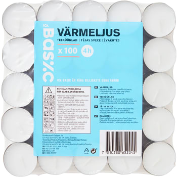 Värmeljus Vit 100-p ICA Basic