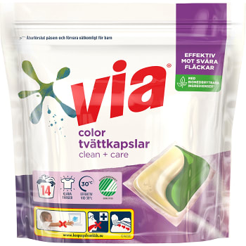 Tvättkapslar Color 14-p Via