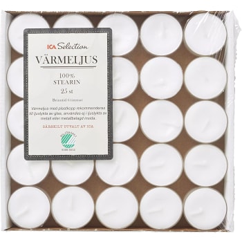 Värmeljus Vit 25-p ICA Selection