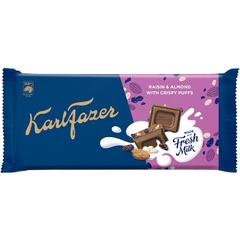 Chokladkaka Russin Mandel &amp; Puffar 143g Fazer