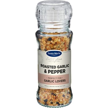 Roasted garlic &amp; pepper Kryddblandning Kvarn 80g Santa Maria