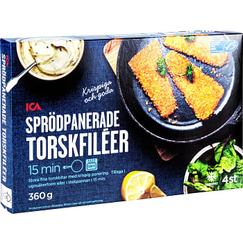 Sprödpanerad torskfilé 4-p Fryst 360g ICA