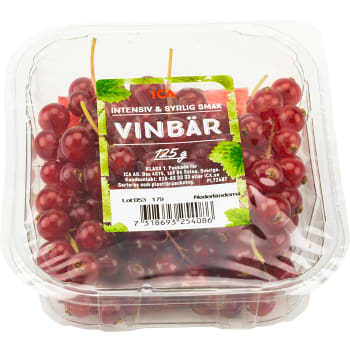 Röda vinbär 125g Klass 1 ICA