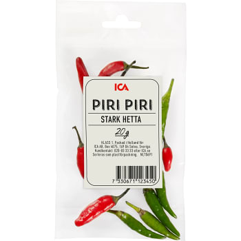 Röd & grön piri piri 20g Klass 1