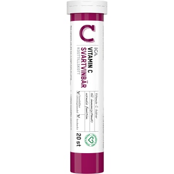 Brustablett C-vitamin Svartvinbär 20-p ICA Hjärtat