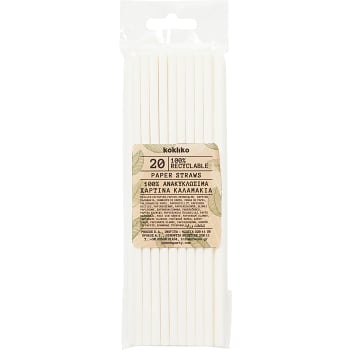 Sugrör Papper Vit 20-p
